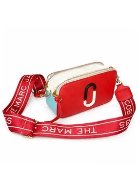 Marc Jacobs Snapshot Bag Colorblock Red White Blue Crossbody Logo Strap